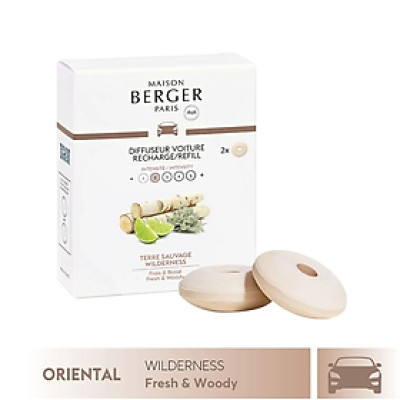 Maison Berger - Bộ tinh dầu xe hơi hương Wilderness Car - 2 cái