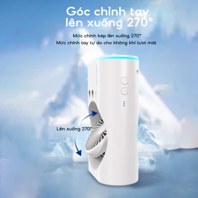 Quạt hơi nước tích điện Half Horse, xoay 180 pin 2500 mAh, thời gian sử dụng 6 tiếng, hàng chính hãng