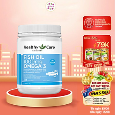 Omega 3 Úc Healthy Care Fish Oil Hỗ trợ sức khỏe não bộ, Tim mạch, Khớp, Bổ mắt, Làm đẹp da, Và tăng sức khỏe tổng thể - QuaTangMe Extaste