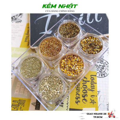 Set 6 hủ nhũ rắc móng , nhũ rắc nail siêu sáng
