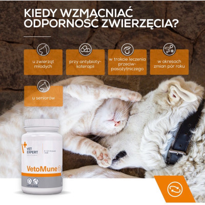 [ Hộp 60 viên ] Vet Expert Sản phẩm tăng cường miễn dịch cho chó mèo Veto Mune