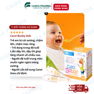 Combo canxi hữu cơ bobbykid + Bổ sung chất xơ Fos kidgold giảm táo bón