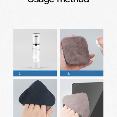 Bộ Chai Xịt và Khăn lau Microfiber Siêu Mịn làm sạch màn hình cho iPhone , iPad, Macbook, Laptop, Lens Camera, Mắt Kính, Đồng Hồ, Smartwatch - Hàng Chính Hãng