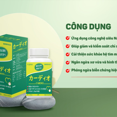Combo 3 hộp Viên hạ huyết áp Cardio Nhật Bản - Lọ 80 viên