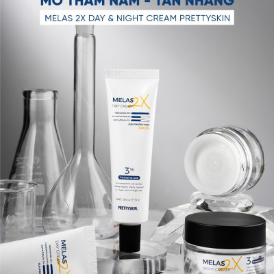 Kem dưỡng trắng da mờ thâm nám, tàn nhang ngày đêm Pretty Skin Melas 2X Cream 50ml
