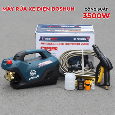 Máy Rửa Xe Chỉnh Áp BOSHUN BS-PW3500W, Công Suất 3500W, Có Chỉnh Áp, Dây Xịt Dài 15M