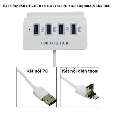 Hub Usb OTG cao cấp kết nối chuột và bàn phím cùng lúc với điện thoại giá rẻ