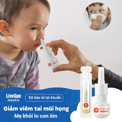 Xịt mũi Giảm nghẹt mũi, chảy nước mũi - Livespo NAVAX chuyên dụng - Hộp 10 ống x 4ml