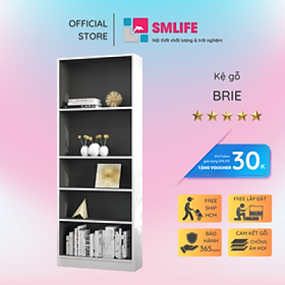 Giá sách gỗ đẹp thiết kế hiện đại SMLIFE Brie