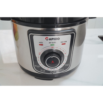 Nồi áp suất đa năng Rapido RPC-1000M chế độ nấu an toàn, tự động xả áp, dung tích 5L - Hàng chính hãng