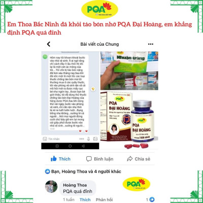 Đại Hoàng PQA Hỗ Trợ Nhuận Tràng, Thông Tiện, Giảm Táo Bón Dùng Cho Người Ít Ăn Rau Hộp 30 Viên