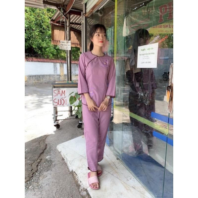 Đồ Lam Đi Chùa Pháp Phục Phật Giáo Cổ Tròn Ngọc kate