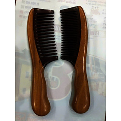 Lược gỗ Cẩm ta chuôi trơn lượn gỗ bách xanh  Kiểu dáng đẹp, Size: XL- 19,5 cm dành cho Nữ, Nam