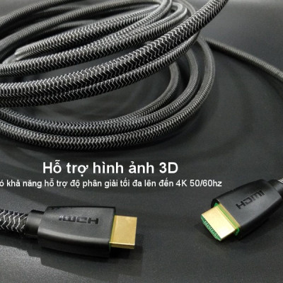 Cáp hdmi 2.0 mạ vàng hỗ trợ độ phân giải tối đa 4k/60Hz 4096x2160 hỗ trợ 3D dùng cho máy tính, máy chiếu, tivi, tivi box, PS3/4...... Dài 3m UGREEN HD118 50464 - Hàng Chính Hãng