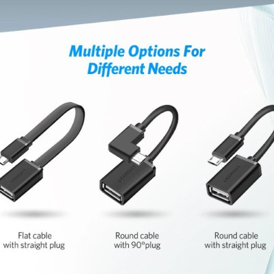 Ugreen UG10396US133TK 12CM màu Đen Cáp chuyển đổi MICRO USB sang USB âm hỗ trợ OTG - HÀNG CHÍNH HÃNG