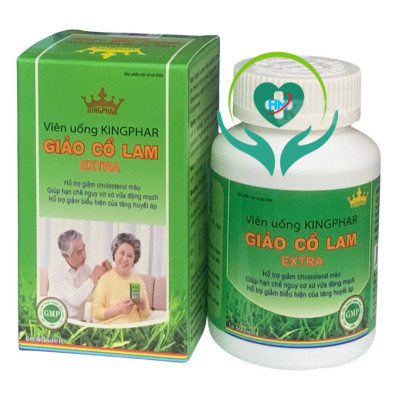￼Viên uống Giảo cổ lam  extra Kingphar - Lọ 60 viên -Viên Uống Bổ Gan, Hạ Mỡ Máu, Ổn Định Huyết Áp
