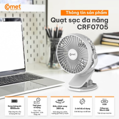 Quạt Sạc Để Bàn Comet Nhiều Chức Năng Bảo Hành 12 Tháng, Lỗi 1 Đổi 1 Trong 6 Tháng hàng chính hãng