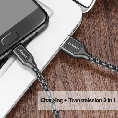 Ugreen UG50379US271TK 0.25M màu Đen Cáp sạc truyền dữ liệu USB 2.0 sang MICRO USB 4A võ hợp kim kẽm - HÀNG CHÍNH HÃNG