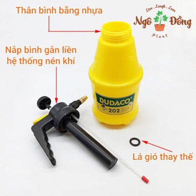 Bình Xịt Nước Phun Sương Tưới Cây Kiểng 2 Lít - 1 LÍT Dudaco Nhựa Cao Cấp Vật Tư Dụng Cụ Làm Vườn