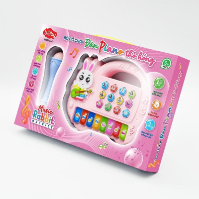 Đồ Chơi DUKA: Đàn Piano Thỏ Hồng Kèm Micro - DK81316