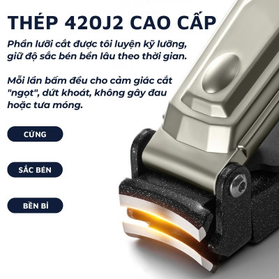 Bấm móng tay DandiHome Power cao cấp bằng thép 420J2 sắc bén, chống gỉ