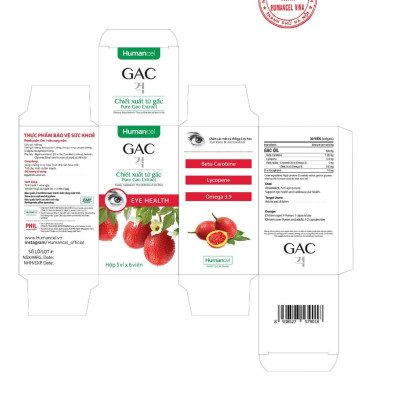 Set 3 hộp Humancel GAC (Viên nang dầu gấc chăm sóc mắt, trẻ hóa da, ngừa ung thư, đạt tiêu chuẩn Hàn Quốc)
