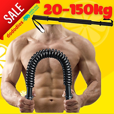 Gậy Bẻ Lò Xo Ti Tan Lực Bẻ Từ 5kg 10kg 20kg 30kg 40kg 50kg 60kg 100KG Tập Tay,Vai,Xô,Ngực Body Tại Nhà (Hàng Loại 1) gậy lò xo 100kg màu vàng - Hàng chính hãng dododios