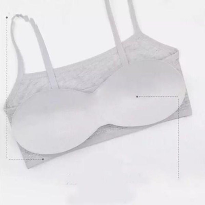 Áo lá học sinh 2 dây - áo lá có mút không gọng áo lót cho bé gái tuổi dậy thì lớp 6 màu trắng màu đen màu xám màu hồng