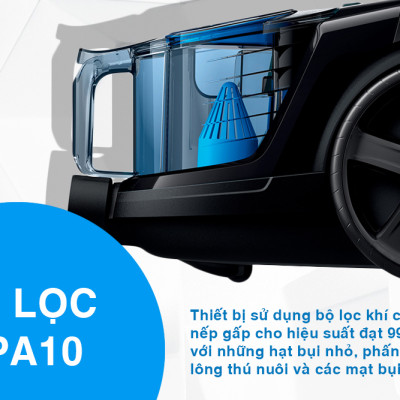 Máy Hút Bụi Philips FC9350 (1800W) - Đen - Hàng chính hãng