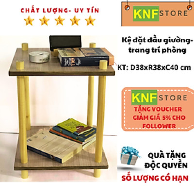 Kệ đầu giường ngủ,kệ trang trí decor chống nước bằng gỗ nhập khẩu từ KNF,mẫu mới 2023