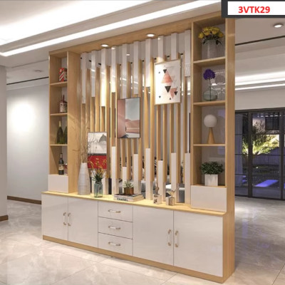 Vách ngăn phòng khách nhà bếp, Tủ kệ vách ngăn phòng 3VTK29 - Nội thất lắp ráp Viễn Đông Adv