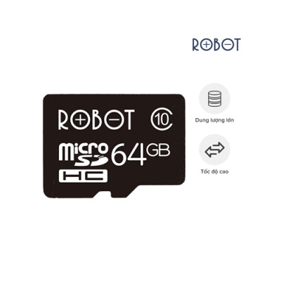 Thẻ nhớ microSD ROBOT 64G chuyên Camera và điện thoại - Hàng Chính Hãng