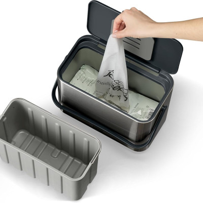 Thùng đựng rác hữu cơ Joseph Joseph 30145 Collect 4L Stainless-steel Food Waste Caddy Hàng chính hãng