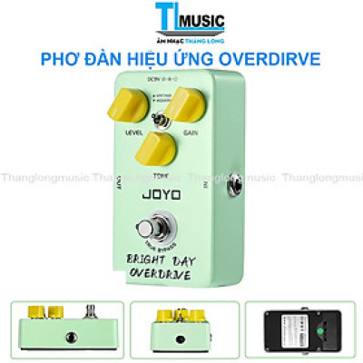 Phơ đàn, bàn đạp hiệu ứng guitar điện, pedal effect Bright day overdrive Joyo JF25- Hàng Chính Hãng 