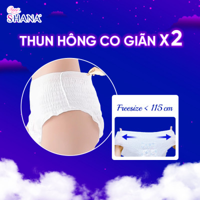 Combo 100 gói Băng Vệ Sinh Quần Peppy Shana Ngày Đêm Siêu Thấm, Freesize, Chống Tràn Tối Đa, Tiết Kiệm (200 miếng)