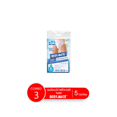 Combo Bao Quần Lót Miễn Giặt Tiện Lợi BODY-MATE Nam, 5 Cái/Bao