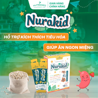 Gói uống Nurakid hỗ trợ tiêu hóa và tăng cường sự ăn ngon miệng cho trẻ em (10 gói) - Nutramed