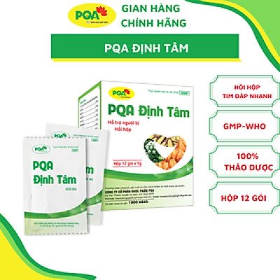 PQA Định Tâm PQA  là dược phẩm giúp bổ huyết, dưỡng tâm, an thần cho người hay hồi hộp, lo lắng, thần trí căng thẳng, mất ngủ.