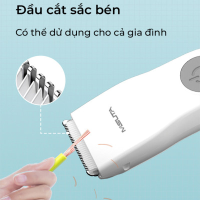 Tông đơ cắt tóc cho bé Misuta NS-M01, tặng kèm áo choàng cắt tóc cho bé, sạc 1h dùng 10 lần kèm bộ phụ kiện 9 món - Hàng chính hãng