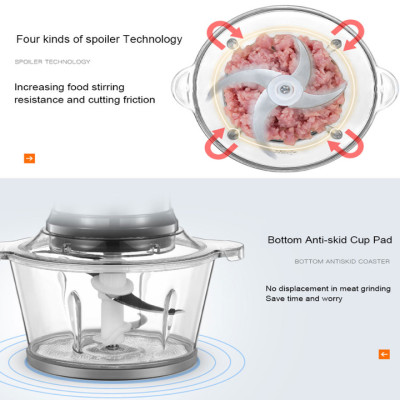 Máy xay thịt 2 lưỡi kép cao cấp nhãn hiệu DSP KM4021, công suất 300W, dung tích 2 lít - Hàng nhập khẩu