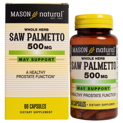 Viên Uống Tiền Liệt Tuyến Mason Natural Saw Palmetto Hỗ Trợ Tăng Cường Sức Khỏe Tuyến Tiền Liệt 60 Viên/Hộp