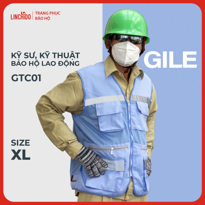 Áo Gile Bảo Hộ Lao Động Vải Thành Công Cao Cấp Dành Cho Kỹ Sư, Kỹ Thuật Mã GTC01