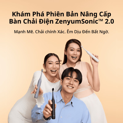 [Chính Hãng] Bàn Chải Đánh Răng Điện Zenyum Sonic MỚi 2.0 - Màu Đen Matte - Công Nghệ Singapore