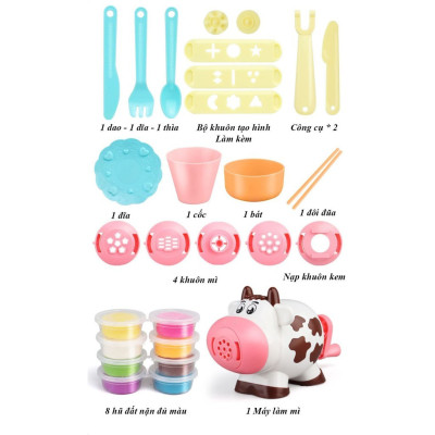 Đồ Chơi Đất Nặn Bò Sữa Ngộ Nghĩnh 8 Hộp Màu Độc Đáo An Toàn Giúp Bé Phát Triển Sự Sáng Tạo