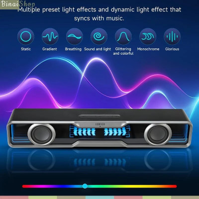 Edifier QS30 - Loa Máy Tính, Kết Nối Bluetooth V5.4 Và USB-A, Micro Tích Hợp, Công Suất 2,5W+2,5W, Hiệu Ứng Ánh Sáng - Hàng chính hãng