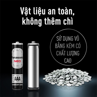 Hộp Pin than đen Panasonic AAA R03NT/2S-V (60 viên) - Hàng chính hãng