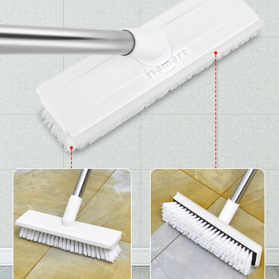 Chổi Chà Sàn Nhà Tắm Cán Dài Có Gạt Nước Hamart Xoay 360° Cọ Sàn Đa Năng TẶNG Móc Treo Chổi