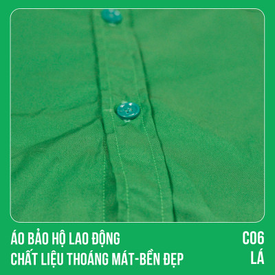 Áo bảo hộ lao động, chất liệu thoáng mát, bền đẹp - Mã C06 (Lá)