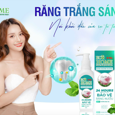 Kem Đánh Trắng Răng Công Nghệ Sinh Học ECOHOME Kim Ngân Store Giúp Loại Bỏ Các Vết Ố Vàng Tại Răng, Làm Răng Trắng Sáng