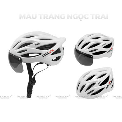 Mũ Bảo Hiểm Đạp Xe CYCLAMI HX-06K PRO với Kính Gió Từ Tính Nhựa ABS/PC cao cấp, lót EPS chống va đập, kính gió từ tính - Mai Lee